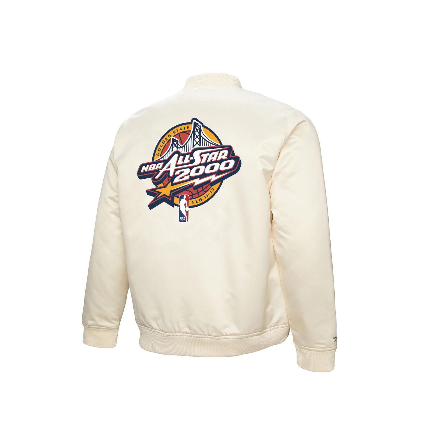 Men's Cream 2000 NBA All-Star Game Full-Zip Satin Jacket