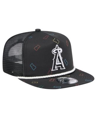 Men's Black Los Angeles Angels Gummy Golfer Trucker Adjustable Hat