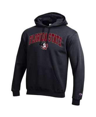 Men's&nbsp;Black Florida State Seminoles Arched Logo Fleece Pullover Hoodie