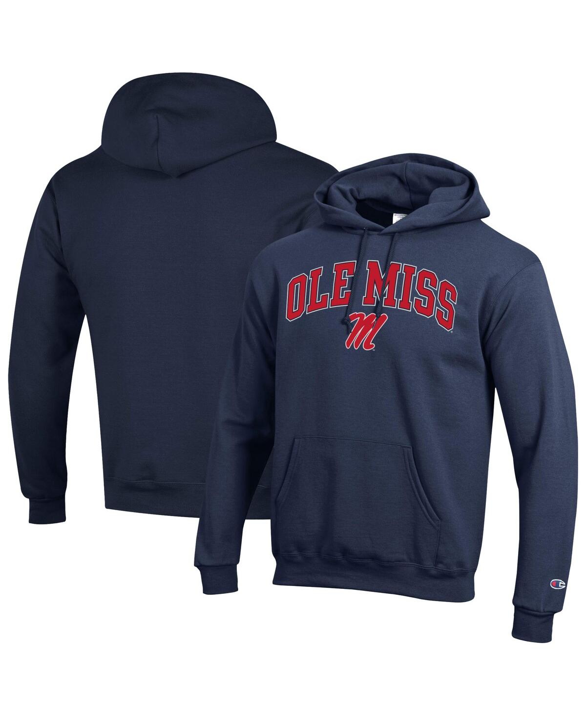 Men'sÂ Navy Ole Miss Rebels Arched Logo Fleece Pullover Hoodie - Navy