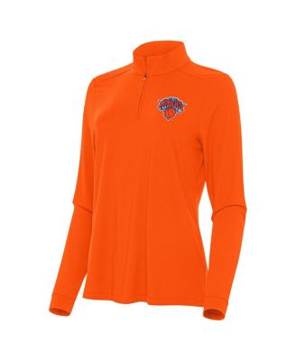 Antigua - Women's Orange New York Knicks Intent Quarter-Zip Top