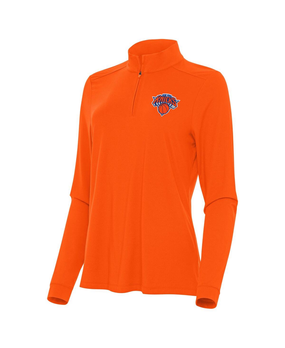 Women's Orange New York Knicks Intent Quarter-Zip Top - Orange
