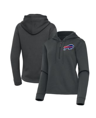 Antigua - Women's Pewter Buffalo Bills Contemporary Quarter-Zip Hoodie