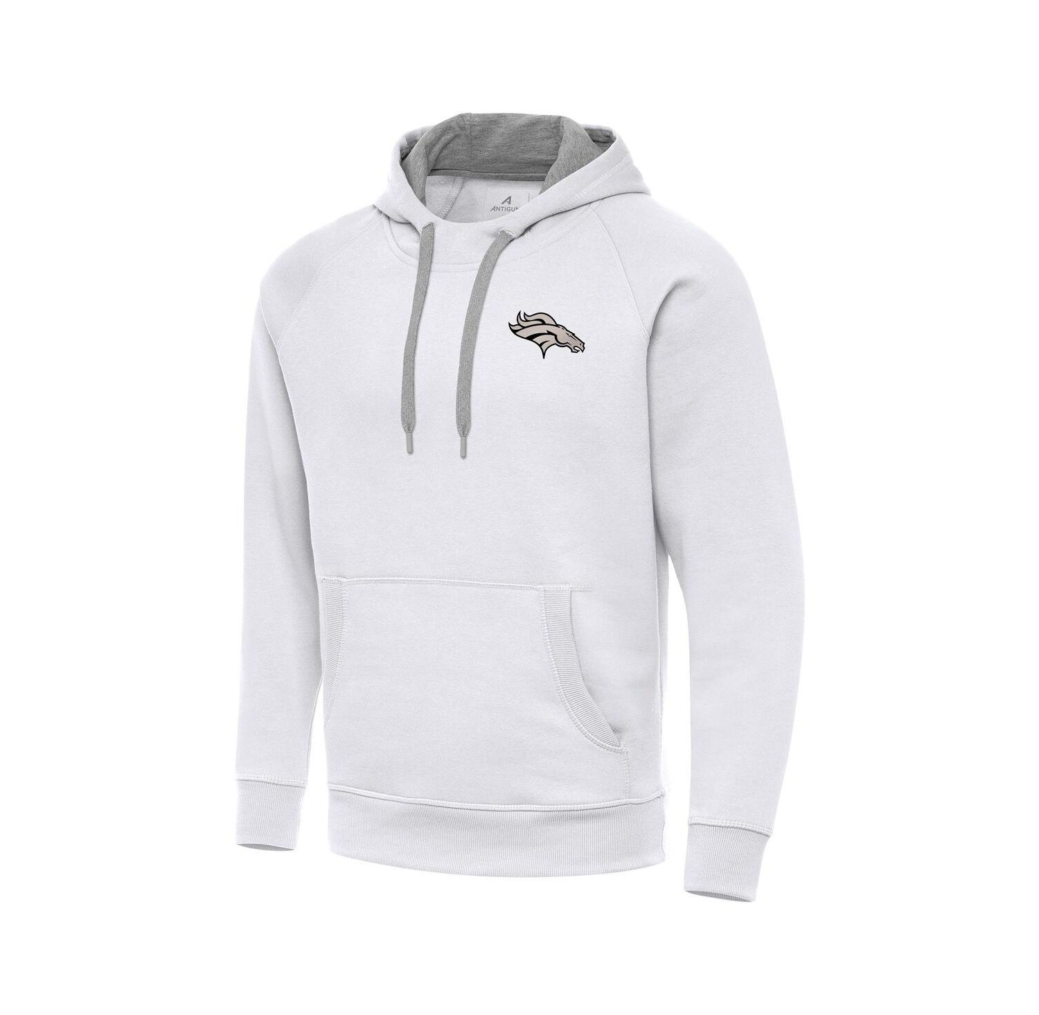 Men's White Denver Broncos Brushed Carbon Victory Pullover Hoodie