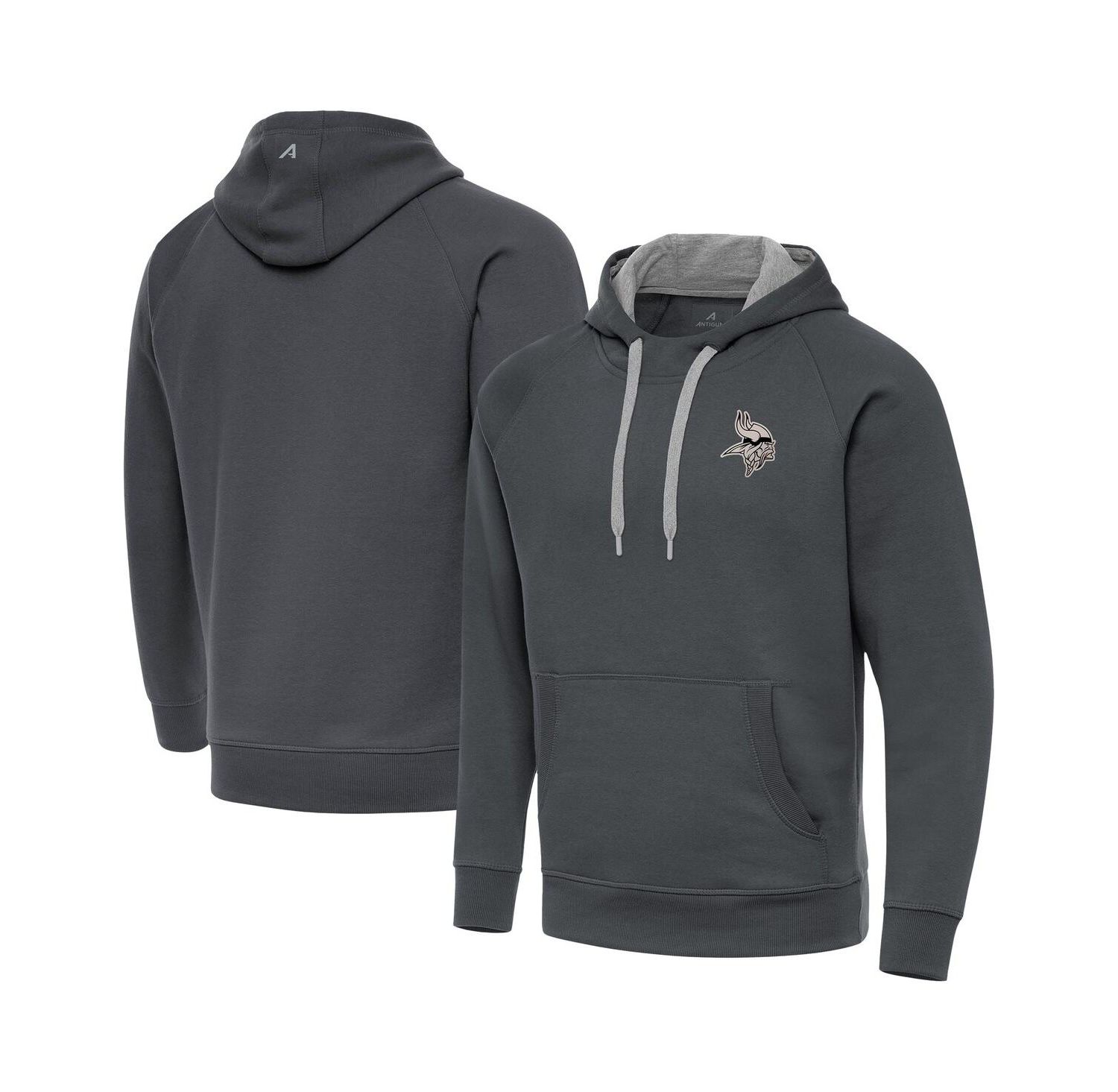 Men's Charcoal Minnesota Vikings Brushed Carbon Victory Pullover Hoodie