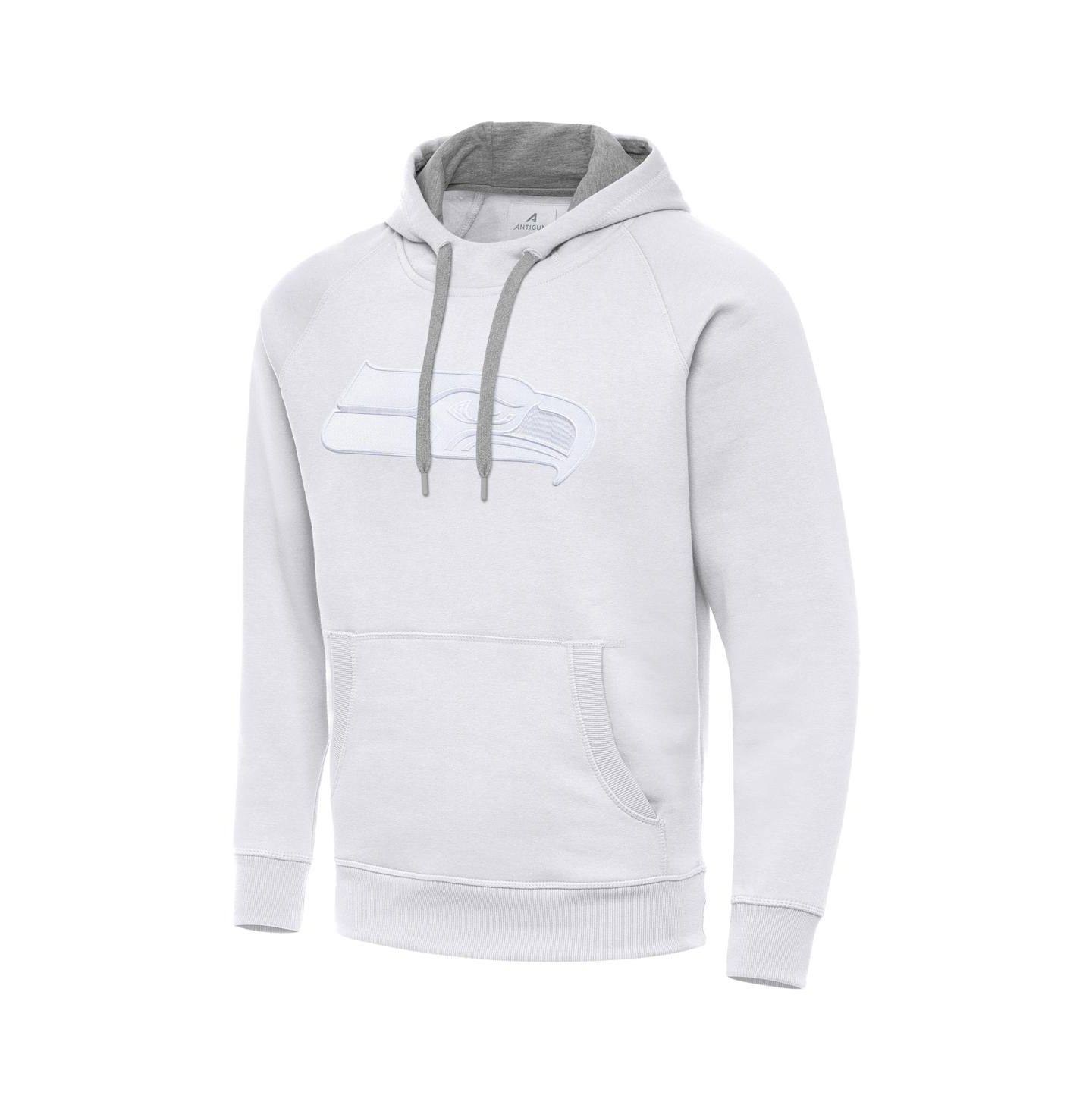 Мужское худи Antigua White Seattle Seahawks Victory Pullover — фото 2