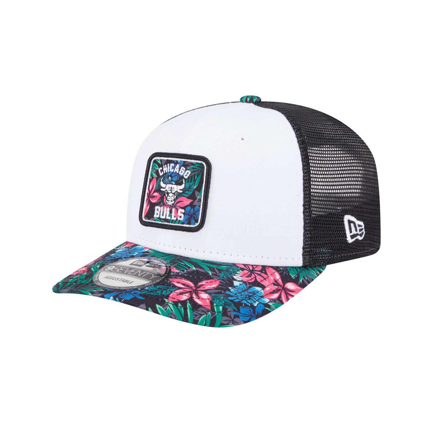 Men's White Chicago Bulls Floral 9SEVENTY Adjustable Hat