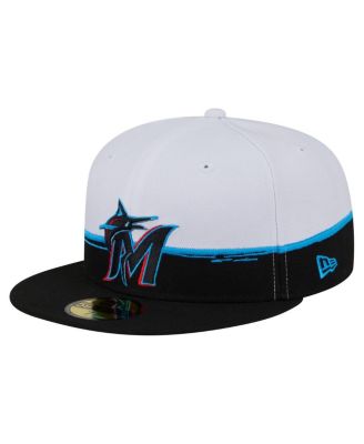 New Era - Men's Black/White Miami Marlins Paint Stroke 59FIFTY&nbsp;Fitted Hat