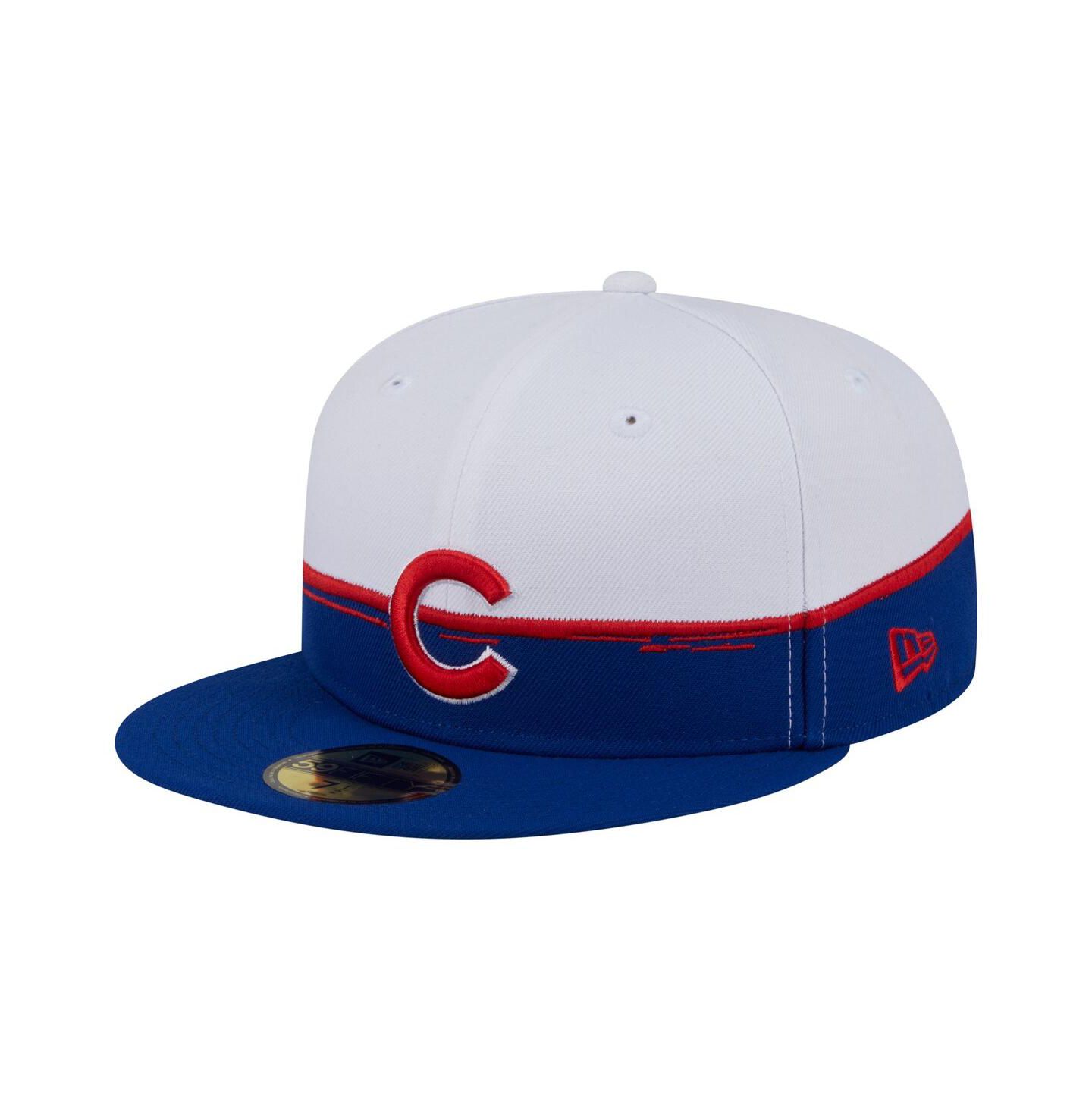 Мужская кепка New Era Royal/White Chicago Cubs Paint Stroke 59FIFTY Fitted Hat — фото 1