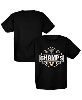 Blue 84 - Big Boys and Girls Black Vanderbilt Commodores 2025 SEC Baseball Conference Tournament s Locker Room T-Shirt