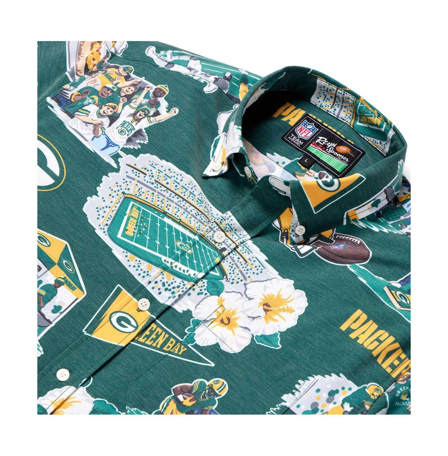 Мужская рубашка Reyn Spooner Green Green Bay Packers Scenic Button-Down — фото 4
