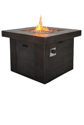 32 in. Outdoor Square Fire Pit -Black