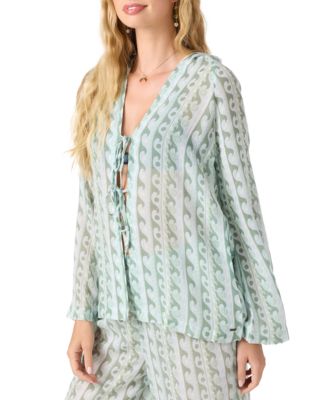 Juniors' Regina Printed Hoodie Cover-Up