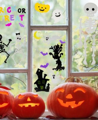 Double Sided Halloween Gel Window Clings, Set of 4