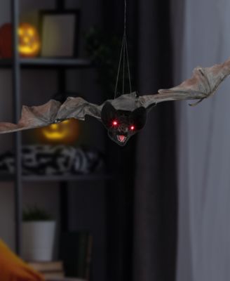 48" LED Lighted and Animated Halloween Bat with Moving Wings