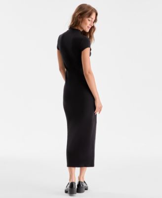 Women's Cap-Sleeve Mock-Neck Midi Dress, Exclusively at Macy's
