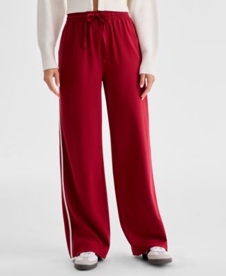 Women's High-Rise Side-Stripe Track Pants, Macy's Exclusive 