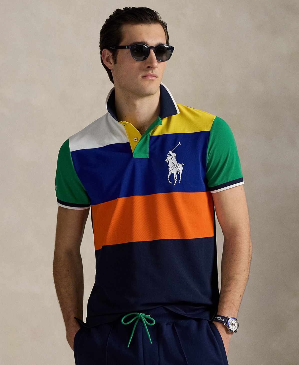 Polo Ralph Lauren Unisex Us Open Custom Slim Mesh Polo Shirt In Multi