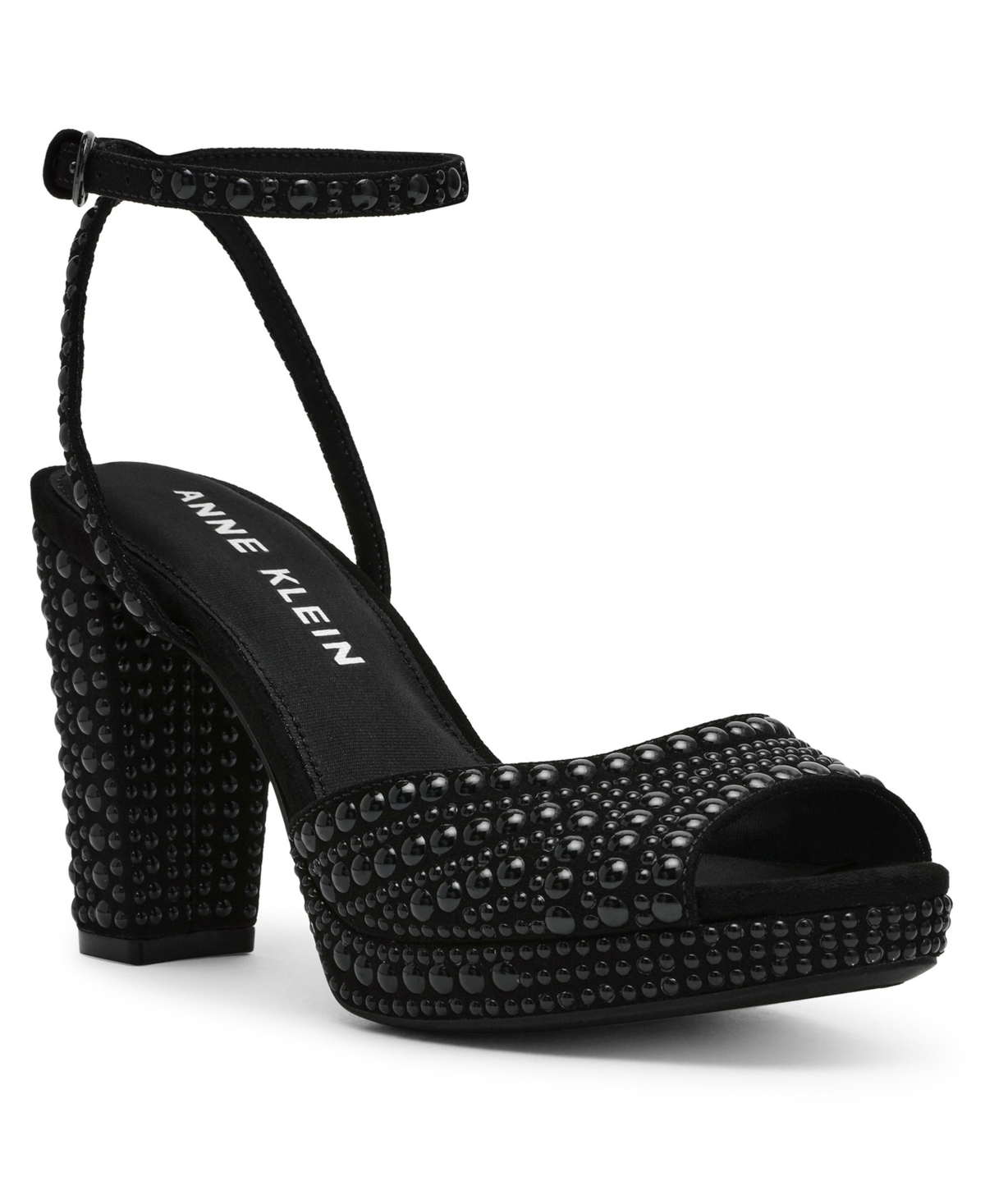 Anne Klein Women's Vanna-p Embellished Block Heel Dress Sandals