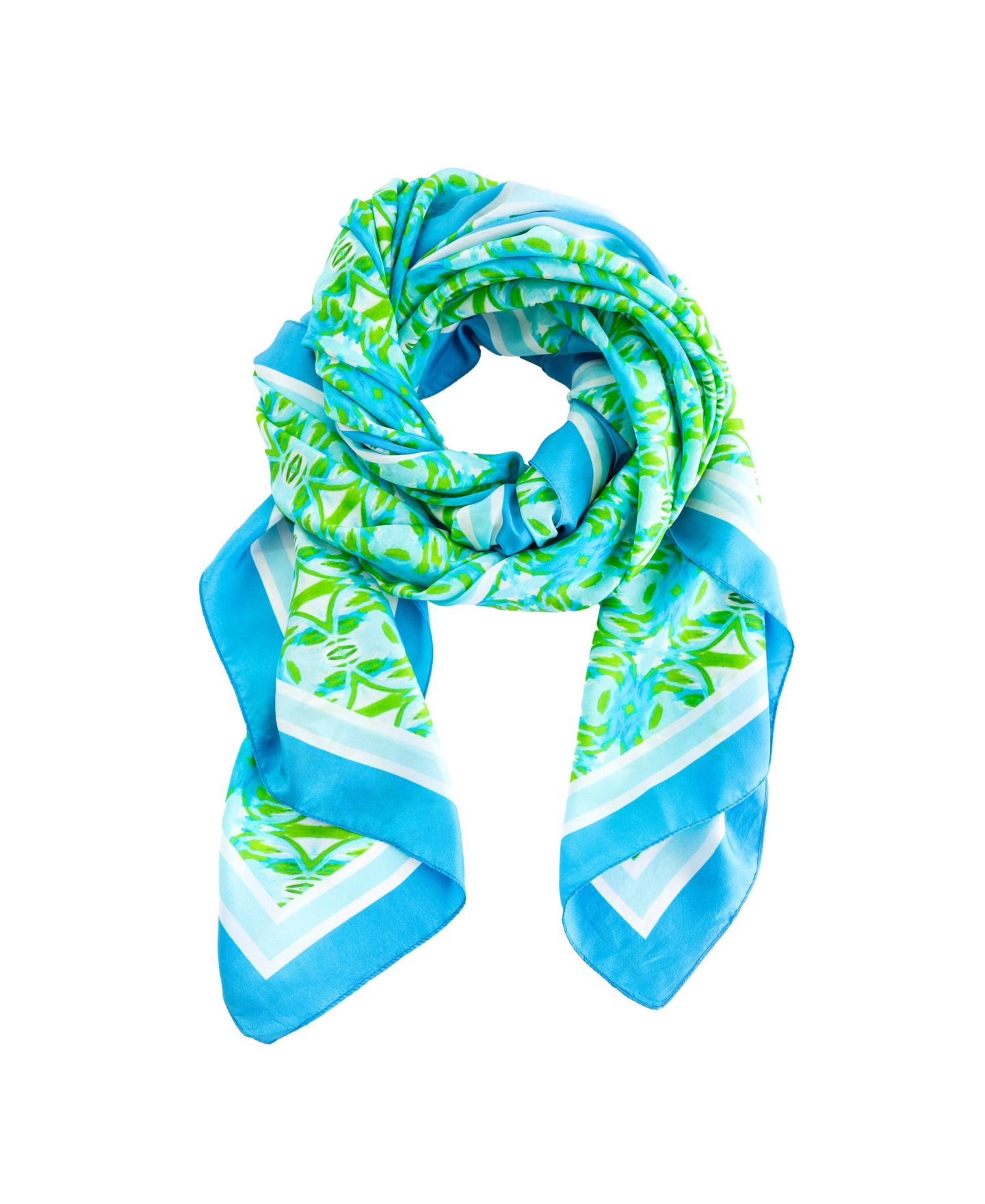 Женская сумка EVELYN & KATE Island Tropical Blue Collection- Artist Designed Canvas and Leather, Coordinating Silk Scarf/Wrap/Sarongs and Fabric Loop Keychain Accessories, цвет: Georgia Mirror — фото 1