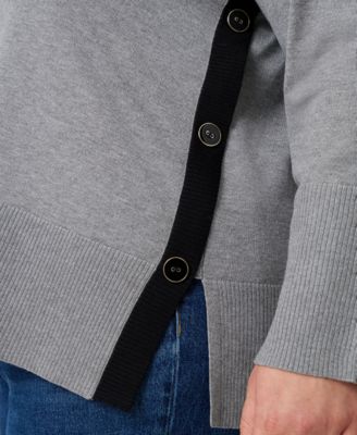 Plus Size Side-Button Tunic Sweater