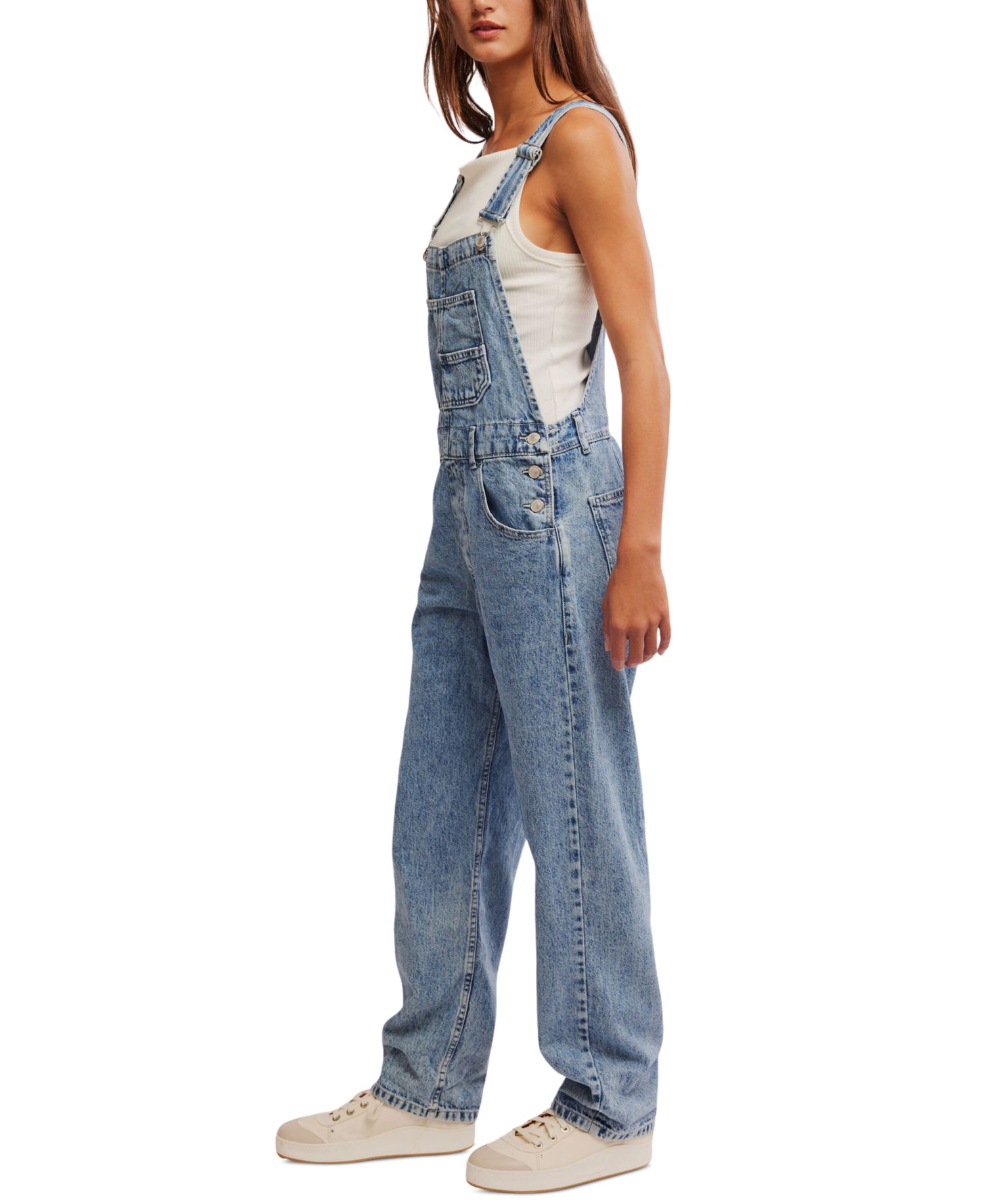 We The Free Ziggy Cotton Denim Overalls
