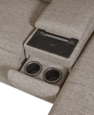 Miren 6-Pc. Fabric Sectional with 3 Power Headrest Recliners with Console, Exclusively at Macy's