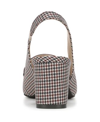 Women's Angel Pointed Toe Block Heel Slingback Pumps