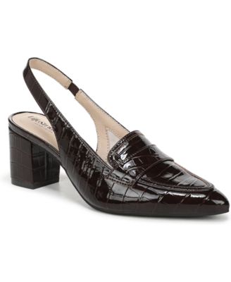 Women's Angel Pointed Toe Block Heel Slingback Pumps