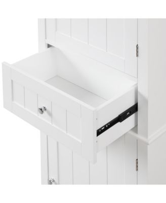 67.3"H Tall Bathroom Cabinet with Drawer, Adjustable Shelf, Painted MDF