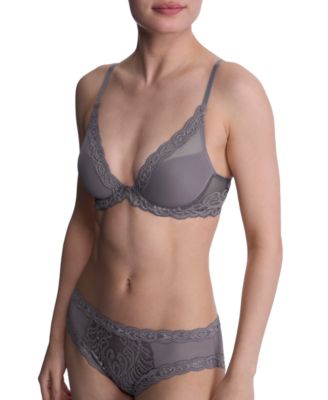 Women's Feathers Lace Contour Underwire Plunge Bra 730023