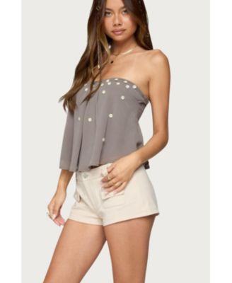 Women's Lenie Strapless Chiffon Babydoll Top