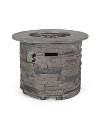 Outdoor 32" Round MgO Propane Fire Pit, Grey Top - 40,000 BTU