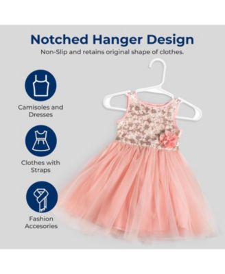 40 Pcs. Non-Slip Plastic Kids Hangers - Durable and Space-Saving Closet Organizers for Infants, Toddlers, and Kids' Clothing (White