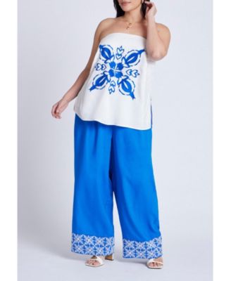 Women's Plus Size Embroidered Column Top