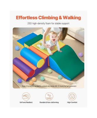 Toddler 7 Piece Foam Climbing Blocks Set Preschoolers Indoor Play
