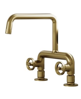 2-Handle 2 Holes Deck Mount Modern Kitchen Faucet With 360 ° Swivel Spout