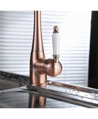 Traditional Single-Handle Standard Kitchen Sink Faucet in Matte Black