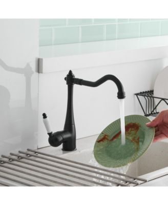 Traditional Single-Handle Standard Kitchen Sink Faucet in Matte Black