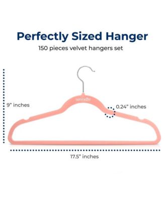 150-Pack Velvet Hangers – Ultra-Thin Space Saving Pink Clothes Hangers with 360° Swivel Hooks, Non-Slip Heavy Duty Design for Coats, Dresses, Shirts & More – Lightweight & Durable