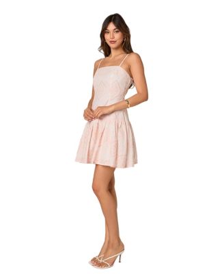 Women's Eyelet Drop Waist Mini Dress