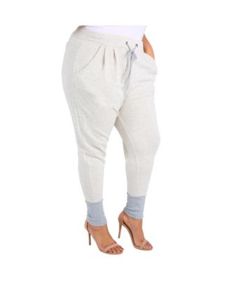 Plus Size French Terry Drop Crotch Jogger Pants
