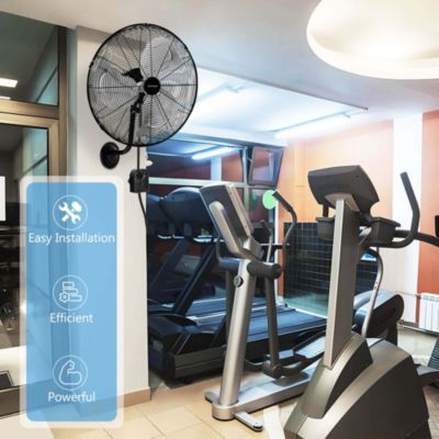 21 Inch Wall Mount Industrial Fan 3 Speed Oscillating Metal Ventilation Fan