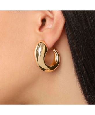 Sculpted Gold-Tone Hoop Earrings