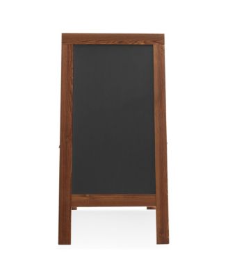40" x 20" A Frame Chalkboard Sign, Rustic Brown Double-Sided Magnetic Wooden Menu Board for Cafes, Sandwich Shops, Sidewalks, and Weddings