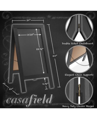 40" x 20" A Frame Chalkboard Sign, Double-Sided Magnetic Wooden Menu Board for Cafes, Sandwich Shops, Sidewalks, and Weddings