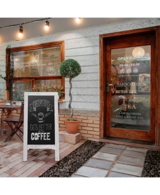 40" x 20" A Frame Chalkboard Sign, Rustic Brown Double-Sided Magnetic Wooden Menu Board for Cafes, Sandwich Shops, Sidewalks, and Weddings