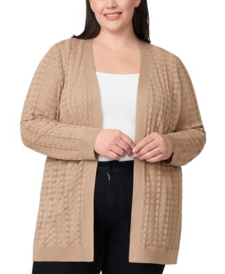 Plus Size Pointelle Cardigan Sweater