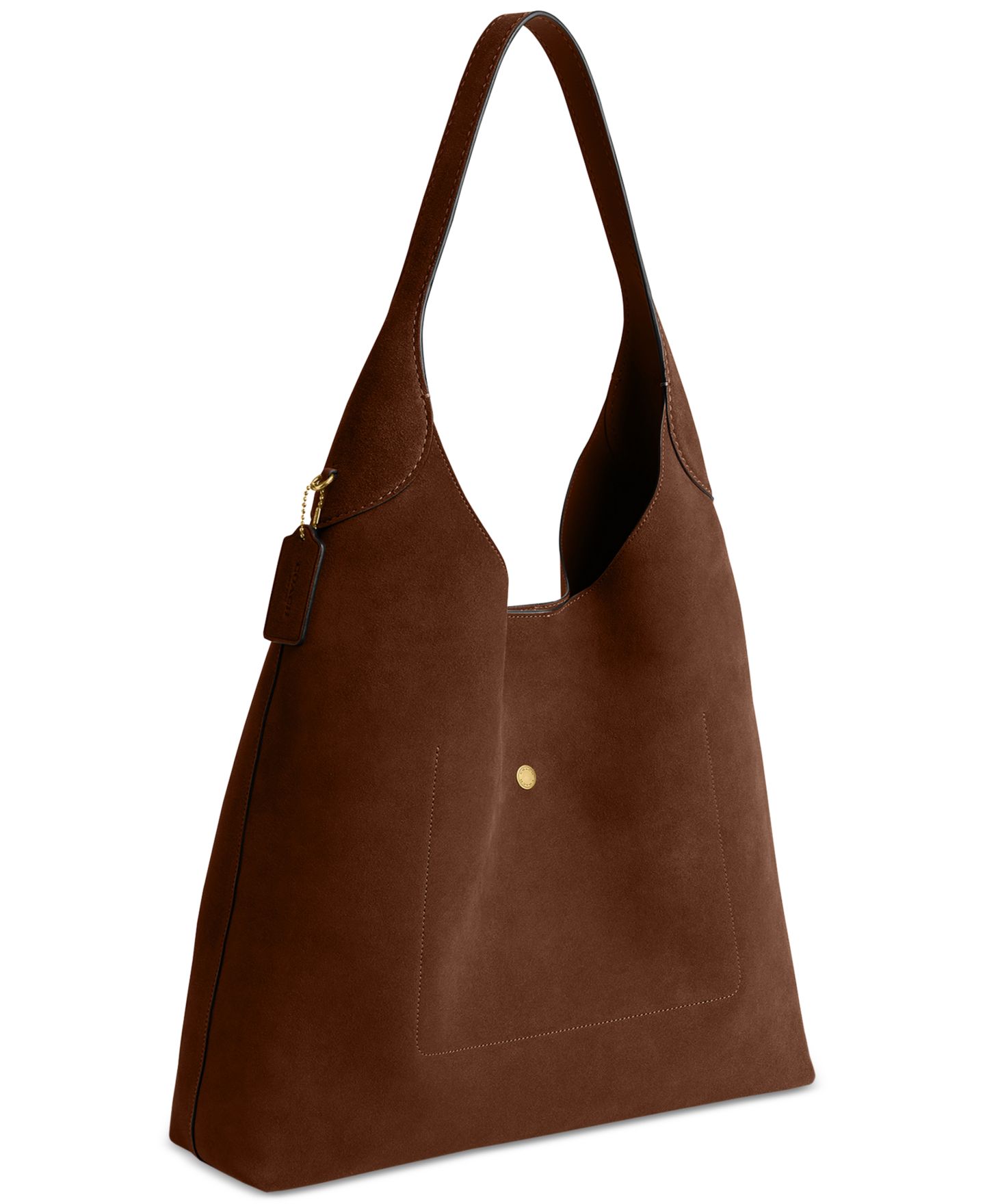 Женская сумка COACH Brooklyn Extra-Large Suede Shoulder 39, цвет: Тёплый коричневый — фото 2