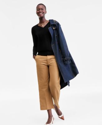 100% Cashmere Women's V-Neck Long-Sleeve Sweater, PXS-3X, Macy's Exclusive